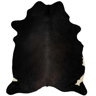 vidaXL Koberec pravá hovězí kůže černý 180 x 220 cm