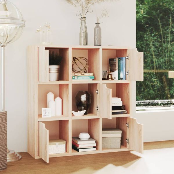 vidaXL Knihovna dub sonoma 88,5 x 27,5 x 88 cm dřevotř&iacute;ska