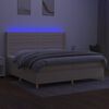 vidaXL Box spring postel s matrac&iacute; a LED kr&eacute;mov&aacute; 200x200 cm textil