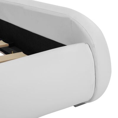 vidaXL Rám postele s LED světlem bílý umělá kůže 140 x 200 cm