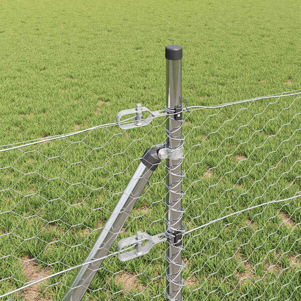 vidaXL Plotov&yacute; sloupek. Stř&iacute;brn&aacute; 100 x 0,6 m (36 mm pletivo) Ocel