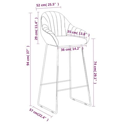 vidaXL Barové židle 2 ks hnědé samet