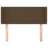 vidaXL Čelo postele typu u&scaron;&aacute;k tmavě hněd&eacute; 83 x 16 x 78/88 cm textil