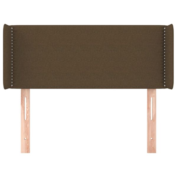 vidaXL Čelo postele typu u&scaron;&aacute;k tmavě hněd&eacute; 83 x 16 x 78/88 cm textil