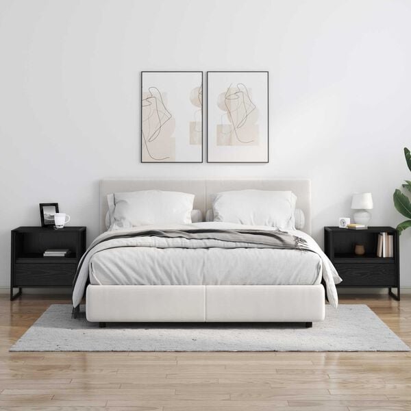 vidaXL Nočn&iacute; stolek Čern&yacute; dub 50 x 39,5 x 50 cm kompozitn&iacute; dřevo