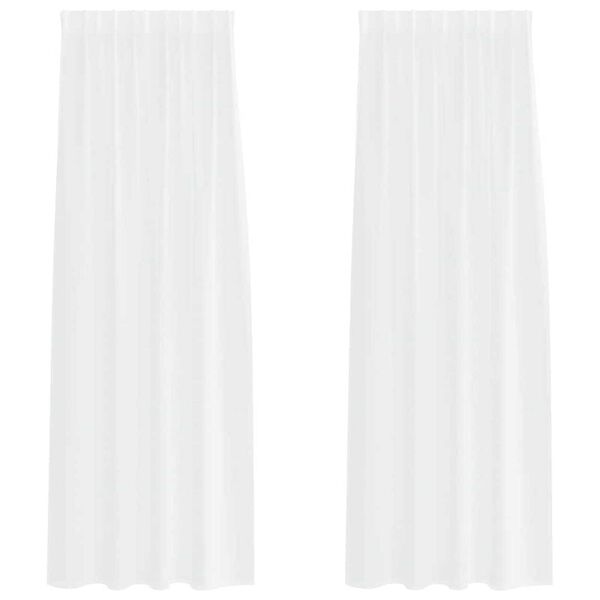 vidaXL Voile Záclona se záclonami 2 pcs Bílá 225 x 140 cm Polyester