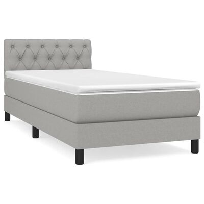 vidaXL Box spring postel s matrací světle šedá 80 x 200 cm textil