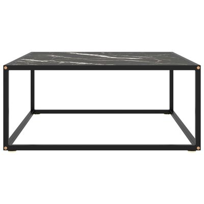 vidaXL Konferenční stolek černý s černým mramorovým sklem 80x80x35 cm