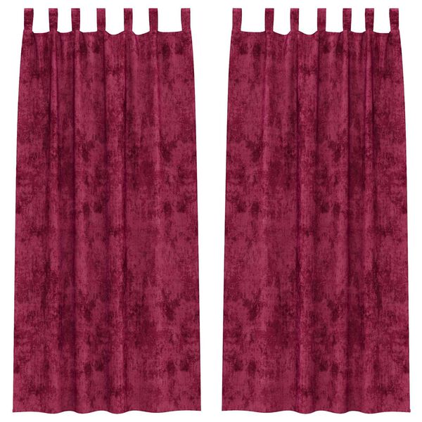 vidaXL Sametov&eacute; z&aacute;věsy 2 pcs v&iacute;nov&aacute; červen&aacute; 260 x 140 cm samet
