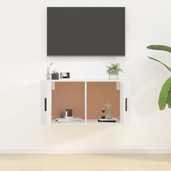 vidaXL N&aacute;stěnn&aacute; TV skř&iacute;ňka b&iacute;l&aacute; s vysok&yacute;m leskem 80 x 34,5 x 40 cm