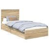 vidaXL Postel s &uacute;ložn&yacute;m prostorem se z&aacute;suvkou Sonoma dub 90 x 200 cm
