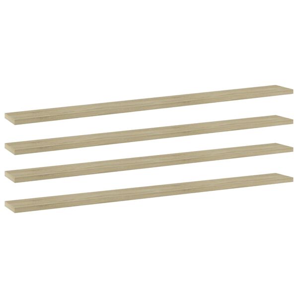 vidaXL Př&iacute;davn&eacute; police 4 ks dub sonoma 100 x 10 x 1,5 cm dřevotř&iacute;ska