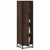 vidaXL Skř&iacute;ň highboard hněd&yacute; dub 35,5x35x139 cm kompozit a kov