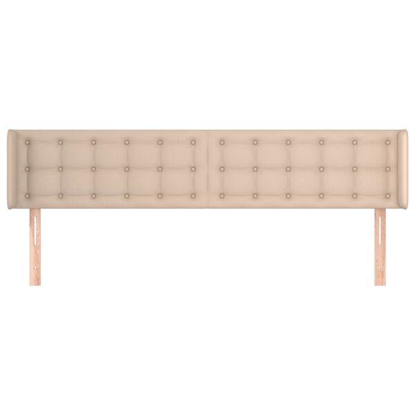 vidaXL Čelo postele typu u&scaron;&aacute;k cappuccino 183x16x78/88 cm uměl&aacute; kůže