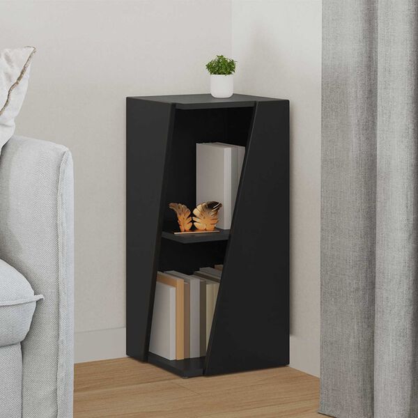 vidaXL Bočn&iacute; police Čern&aacute; 33 x 32 x 70,5 cm kompozitn&iacute; dřevo