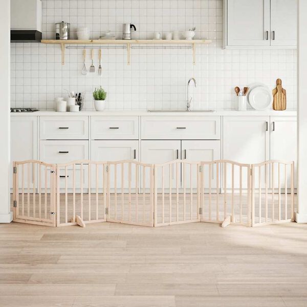 vidaXL Zábrana pro psy s dvířky skládací 6 panelů 300cm topolové dřevo