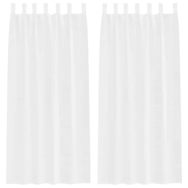 vidaXL Voile Z&aacute;clona se z&aacute;clonami 2 pcs B&iacute;l&aacute; 260 x 140 cm Polyester