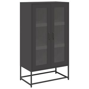 vidaXL Skř&iacute;ň highboard čern&aacute; 68x39x123 cm ocel