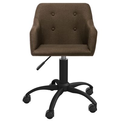 vidaXL Otočná kancelářská židle tmavě hnědá textil