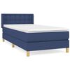 vidaXL Box spring postel s matrac&iacute; modr&aacute; 90x190 cm textil