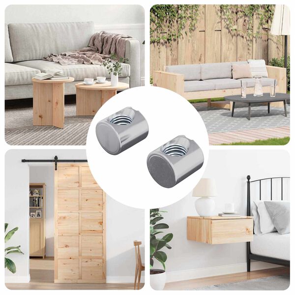 vidaXL Plechov&eacute; matice 2 pcs Stř&iacute;brn&aacute; M6 x 12 mm (Průměr z&aacute;vitu x V)