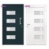 vidaXL Vchodov&eacute; dveře hlin&iacute;k a PVC antracitov&eacute; 100 x 210 cm
