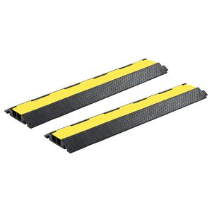 vidaXL Kabelov&eacute; ochrann&eacute; mosty 2 ks 2 kan&aacute;lky gumov&eacute; 101,5 cm