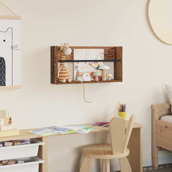 vidaXL Reg&aacute;l na časopisy Star&eacute; dřevo 60 x 12 x 30 cm kompozitn&iacute; dřevo