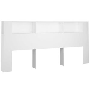 vidaXL Čelo postele s &uacute;ložn&yacute;m prostorem b&iacute;l&eacute; 220 x 18,5 x 104,5 cm