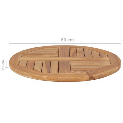 vidaXL Stolní deska masivní teakové dřevo kulatá 2,5 cm 60 cm