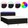 vidaXL Box spring postel s matrac&iacute; a LED čern&aacute; 140x190 cm textil