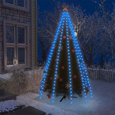 vidaXL Světelná síť na vánoční stromek 300 modrých LED diod 300 cm