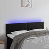 vidaXL Čelo postele s LED čern&eacute; 144x5x78/88 cm uměl&aacute; kůže