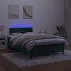 vidaXL Box spring postel s matrac&iacute; a LED tmavě zelen&aacute; 120x200 cm samet