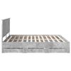 vidaXL R&aacute;m postele s čelo Betonově &scaron;ed&aacute; 200 x 200 cm Inžen&yacute;rsk&eacute; dřevo