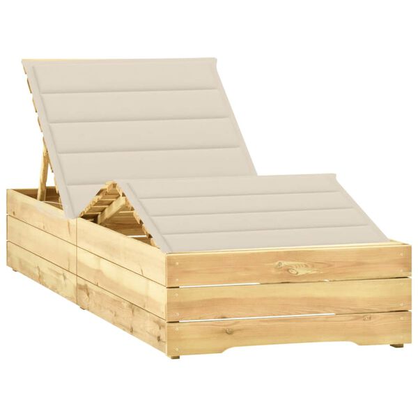 vidaXL Zahradn&iacute; leh&aacute;tko s kr&eacute;movou podu&scaron;kou impregnovan&eacute; borov&eacute; dřevo