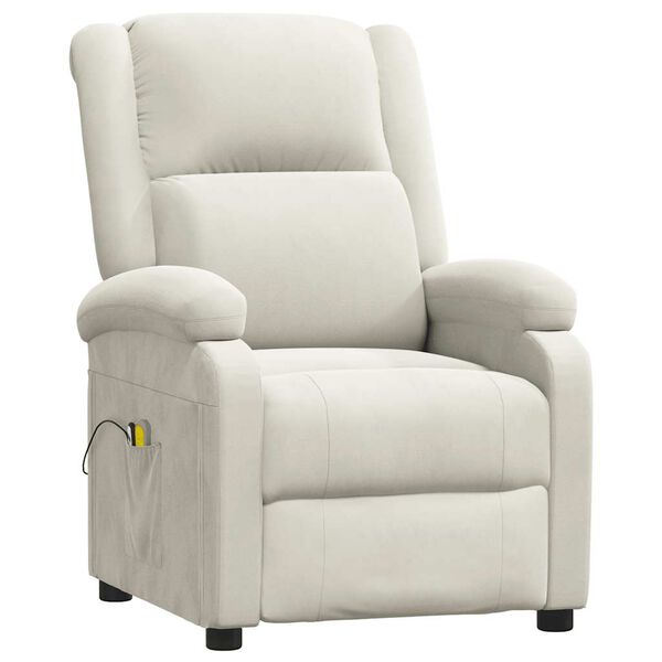 vidaXL Elektrick&eacute; mas&aacute;žn&iacute; křeslo kr&eacute;mov&eacute; samet