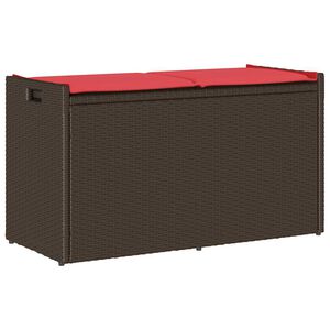 VidaXL Venkovn&iacute; &uacute;ložn&aacute; lavice s pol&scaron;t&aacute;řem Brown 100 cm Poly Rattan