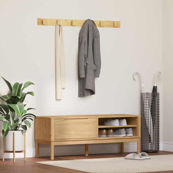 vidaXL Lavice do chodby s polic&iacute; FLORO Voskově hněd&aacute; 115 x 40 x 45 cm