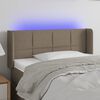 vidaXL Čelo postele s LED taupe 93 x 16 x 78/88 cm textil