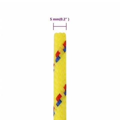 vidaXL Lodní lano žluté 5 mm 25 m polypropylen