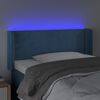 vidaXL Čelo postele s LED tmavě modr&eacute; 103 x 16 x 78/88 cm samet