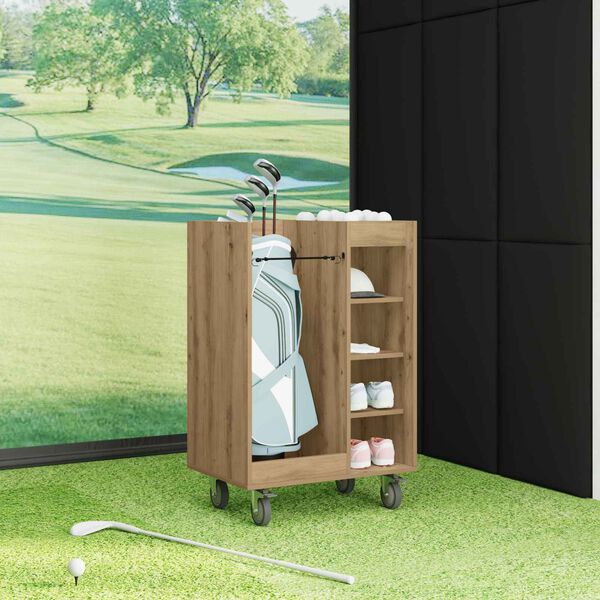 vidaXL Golfov&aacute; skř&iacute;ň s kolem Artisanov&yacute; dub 65 x 45 x 98 cm