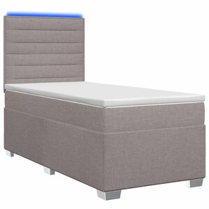 vidaXL Postel boxspring s matrac&iacute; s LED p&aacute;sky Taupe 80 x 200 cm Textil