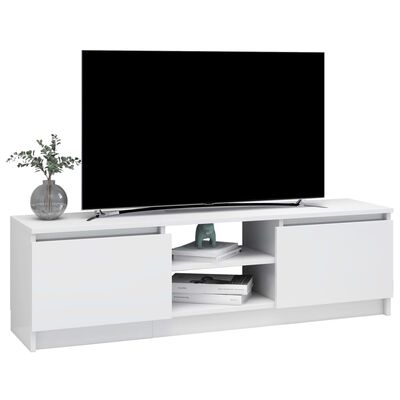 vidaXL TV stolek bílý s vysokým leskem 120 x 30 x 35,5 cm dřevotříska