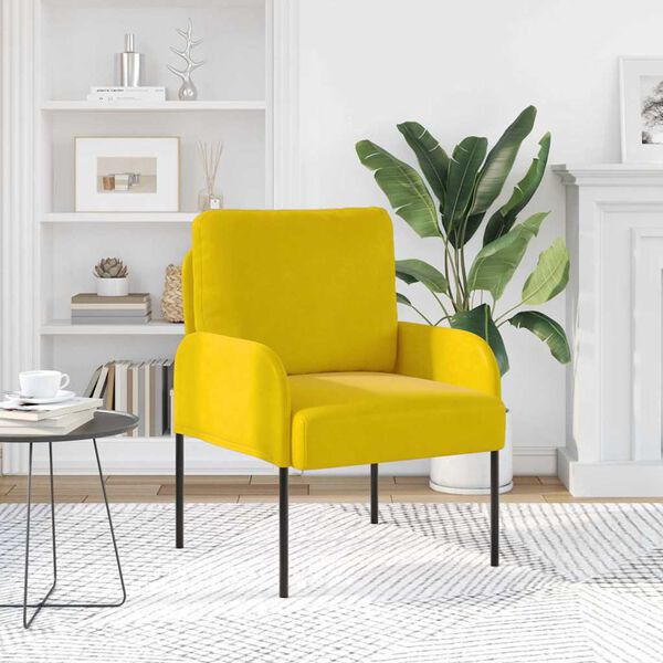 vidaXL Pohovky s pol&scaron;t&aacute;řem 55cm Žlut&aacute; Překližka