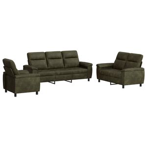 vidaXL Set pohovek 3 pcs Hněd&aacute; Uměl&aacute; semi&scaron;ov&aacute; kůže