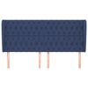vidaXL Čelo postele typu u&scaron;&aacute;k modr&eacute; 203x23x118/128 cm textil