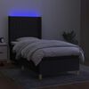 vidaXL Box spring postel s matrac&iacute; a LED čern&aacute; 90x190 cm textil
