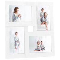 vidaXL Kolážový fotorámeček na 4 obrázky (10 x 15 cm) bílý MDF